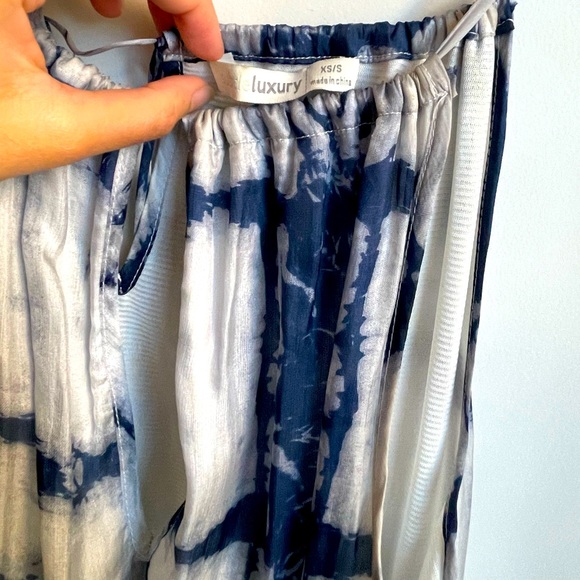 Subtle Luxury Blue and White Tie Dye Maxi Dress - Picture 2 of 4